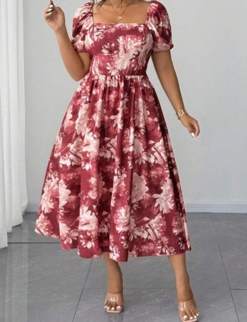 Rochie midi Shein Curve+, mix culori