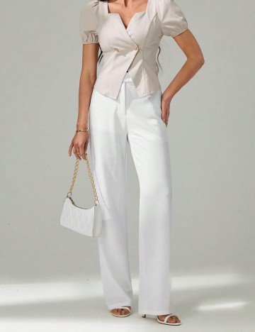 Pantaloni Shein, alb