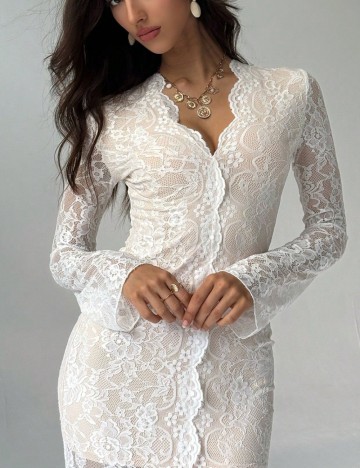 Rochie midi Shein, alb