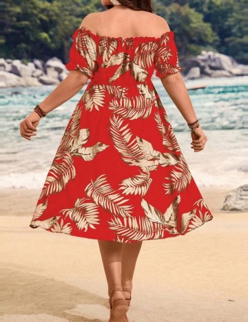 Rochie midi Shein Curve+, mix culori