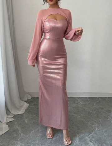 Set Rochie și Cămașă Shein, roz