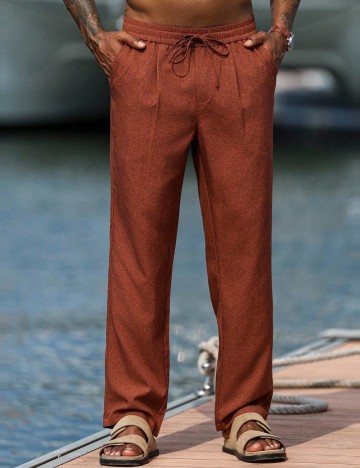 Pantaloni Shein MANFINITY, cărămiziu