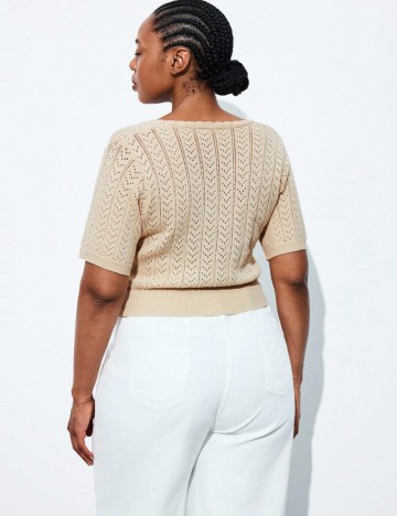 Tricou Shein Curve+, bej