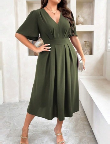 Rochie midi Shein Curve+, verde