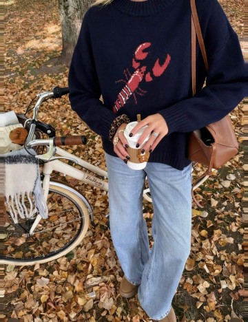 Pulover Shein, bleumarin