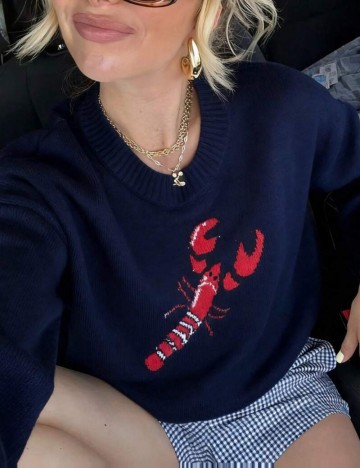 Pulover Shein, bleumarin