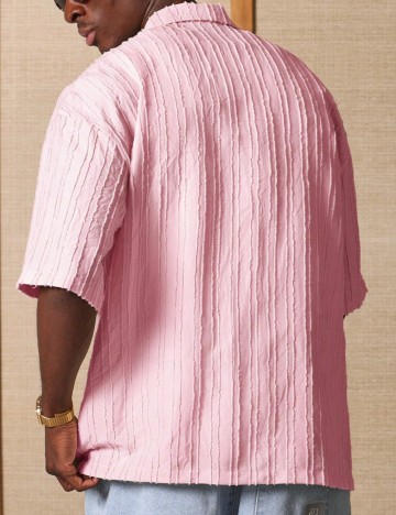 Cămașă cu m&acirc;necă scurtă Shein, roz