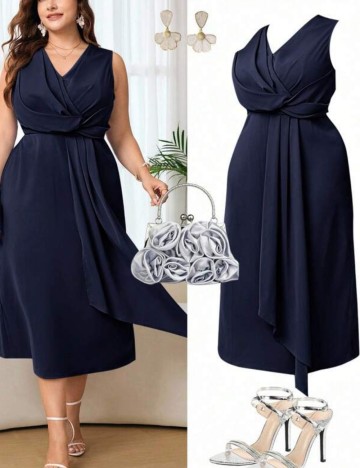 Rochie maxi Shein Curve+, albastru