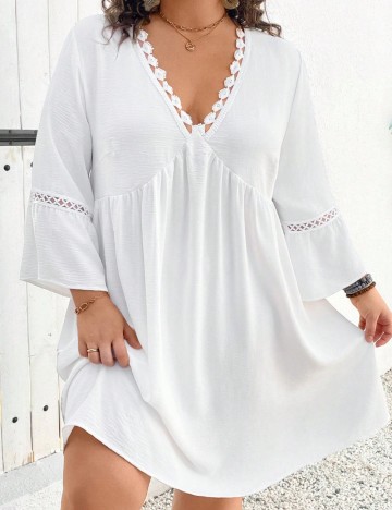 Rochie mini Shein Curve+, alb