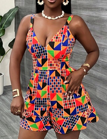 Salopetă scurtă Shein Curve+, mix culori