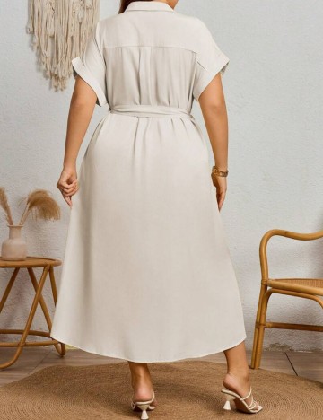 Rochie midi Shein Curve+, crem