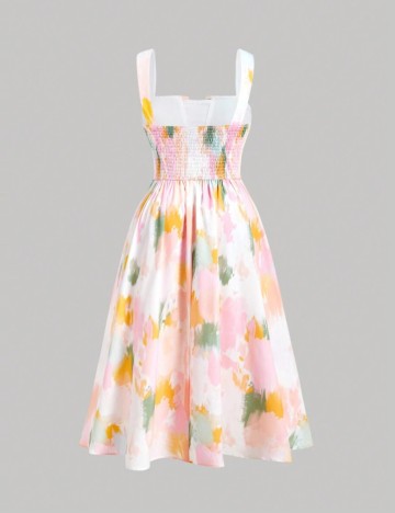 Rochie midi Shein Curve+, mix culori