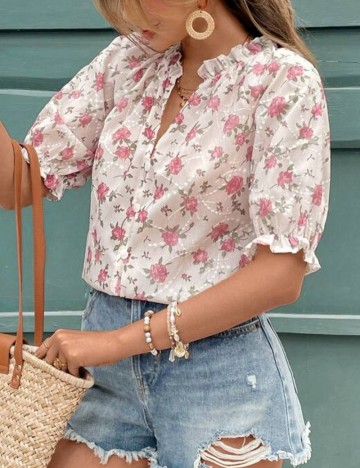 Cămașă cu m&acirc;necă scurtă Shein, mix culori