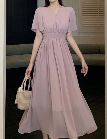 Rochie midi Shein, roz pudră