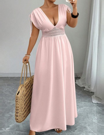 Rochie maxi Shein Curve+, roz