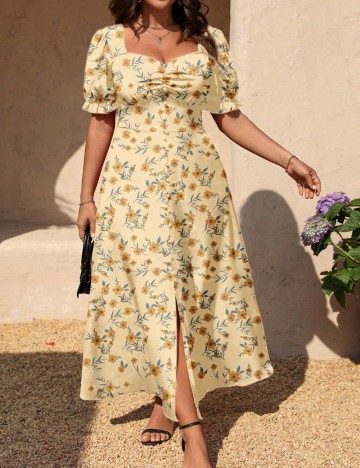 Rochie midi Shein Curve+, crem