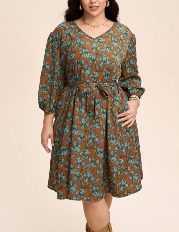 Rochie midi Shein Curve+, mix culori