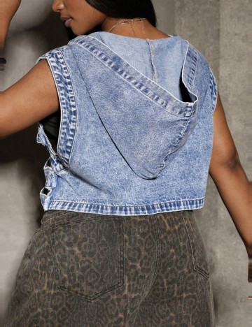 Vestă de blugi Shein Curve+, albastru