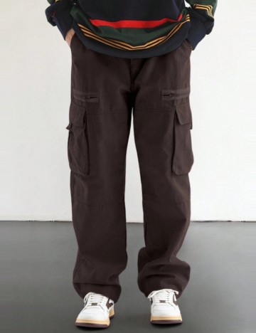 Pantaloni Shein MANFINITY, maro