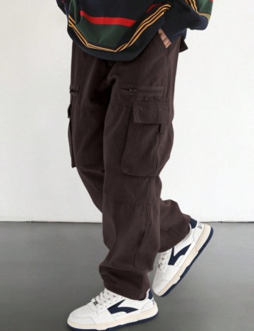 Pantaloni Shein MANFINITY, maro