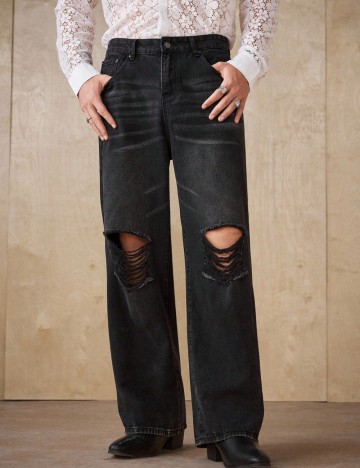 Jeans Shein MANFINITY, negru