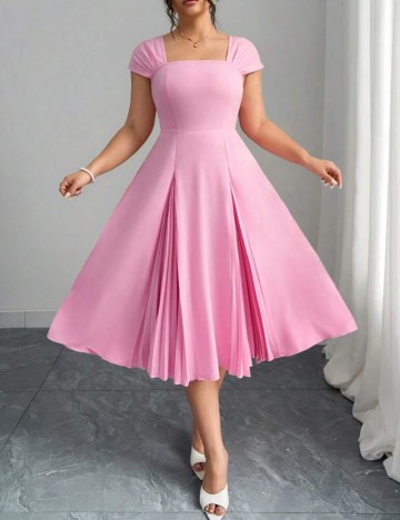 Rochie midi Shein Curve+, roz