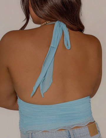 Top Shein Curve+, albastru