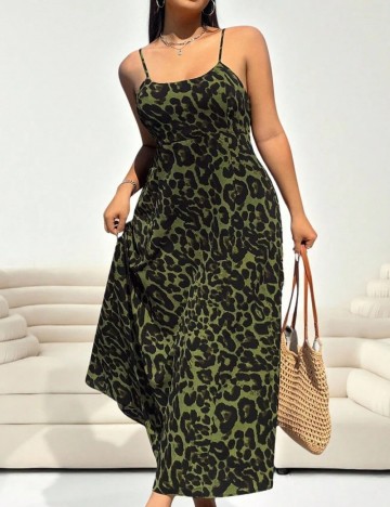 Rochie midi Shein Curve+, verde