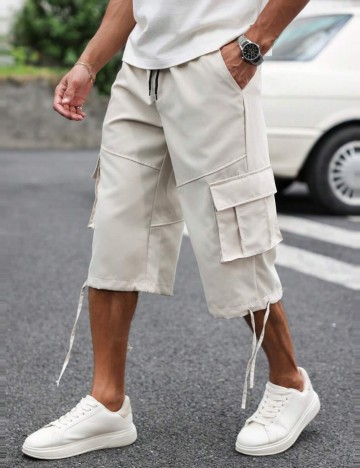 Pantaloni 3/4 Shein, crem