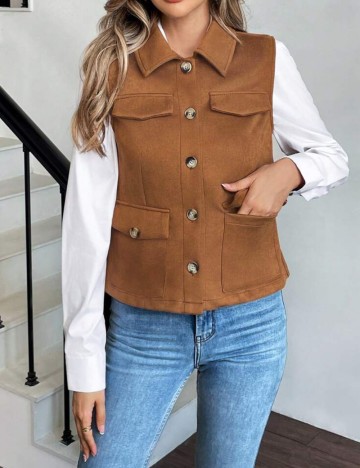 Vestă Shein, maro