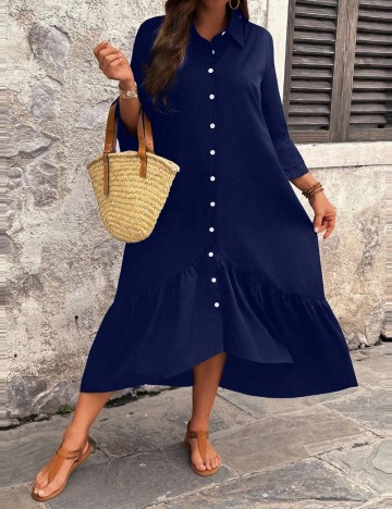 Rochie midi Shein Curve+, albastru