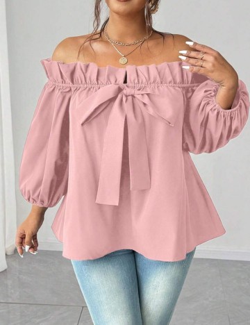 Cămașă Shein Curve+, roz