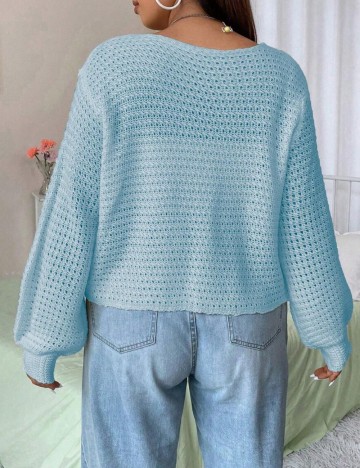 Cardigan Shein Curve+, albastru