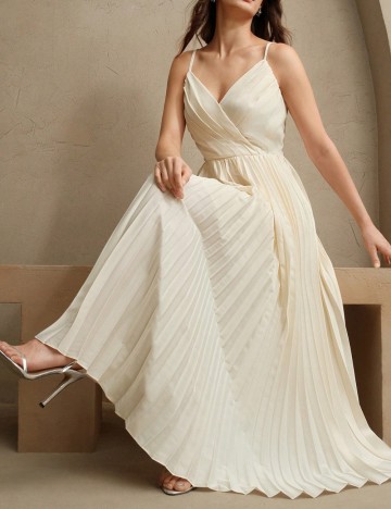 Rochie maxi Shein Anewsta, crem