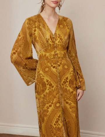 Rochie midi Shein MOTF, galben