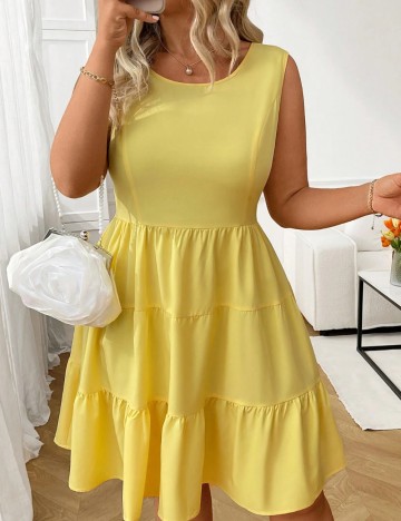 Rochie mini Shein Curve+, galben