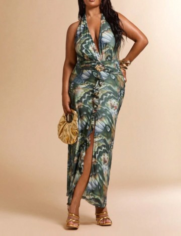 Rochie maxi Shein Curve+, mix culori