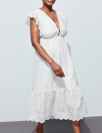 Rochie midi Shein Curve+, alb