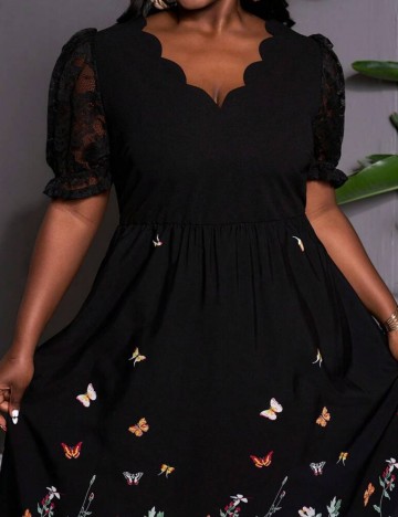 Rochie midi Shein Curve+, mix culori