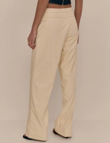 Pantaloni imitație din piele Shein, galben