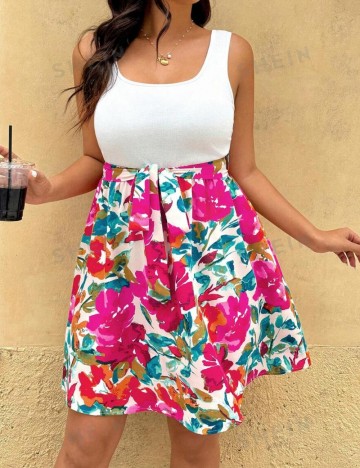 Rochie mini Shein Curve+, mix culori