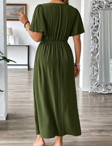 Rochie maxi Shein Curve+, kaki