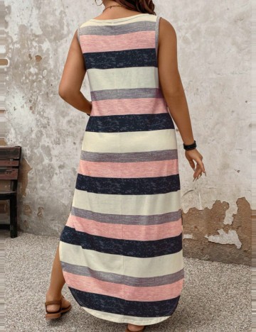 Rochie maxi Shein Curve+, mix culori