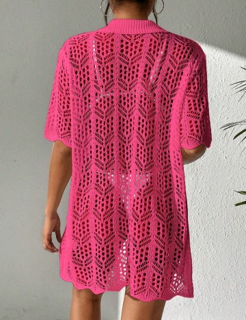 Rochie tip cămașă Shein, roz