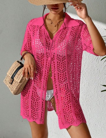 Rochie tip cămașă Shein, roz