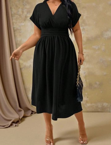 Rochie midi Shein Curve+, negru