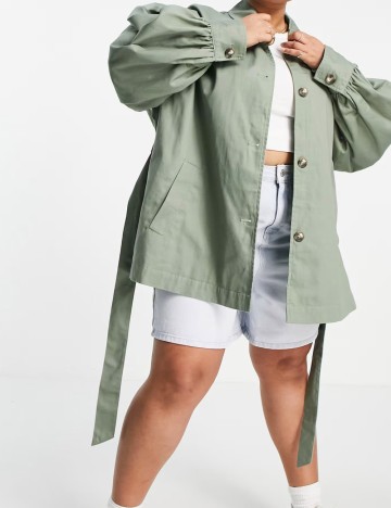 Trench scurt ASOS, verde