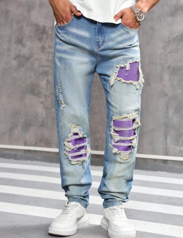 Jeans Shein MANFINITY, albastru