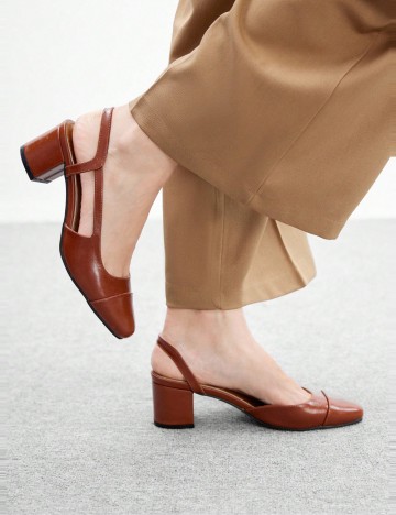 Pantofi cu toc Shein, maro