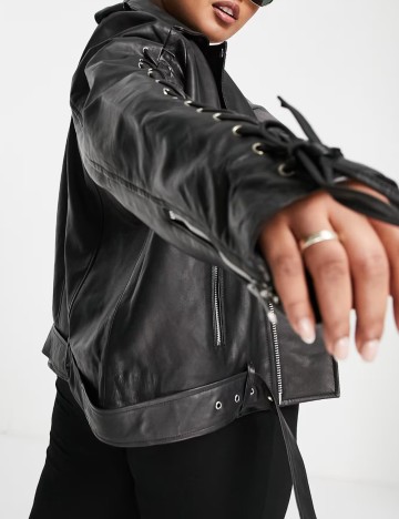 Jachetă de piele Barneys Originals, negru